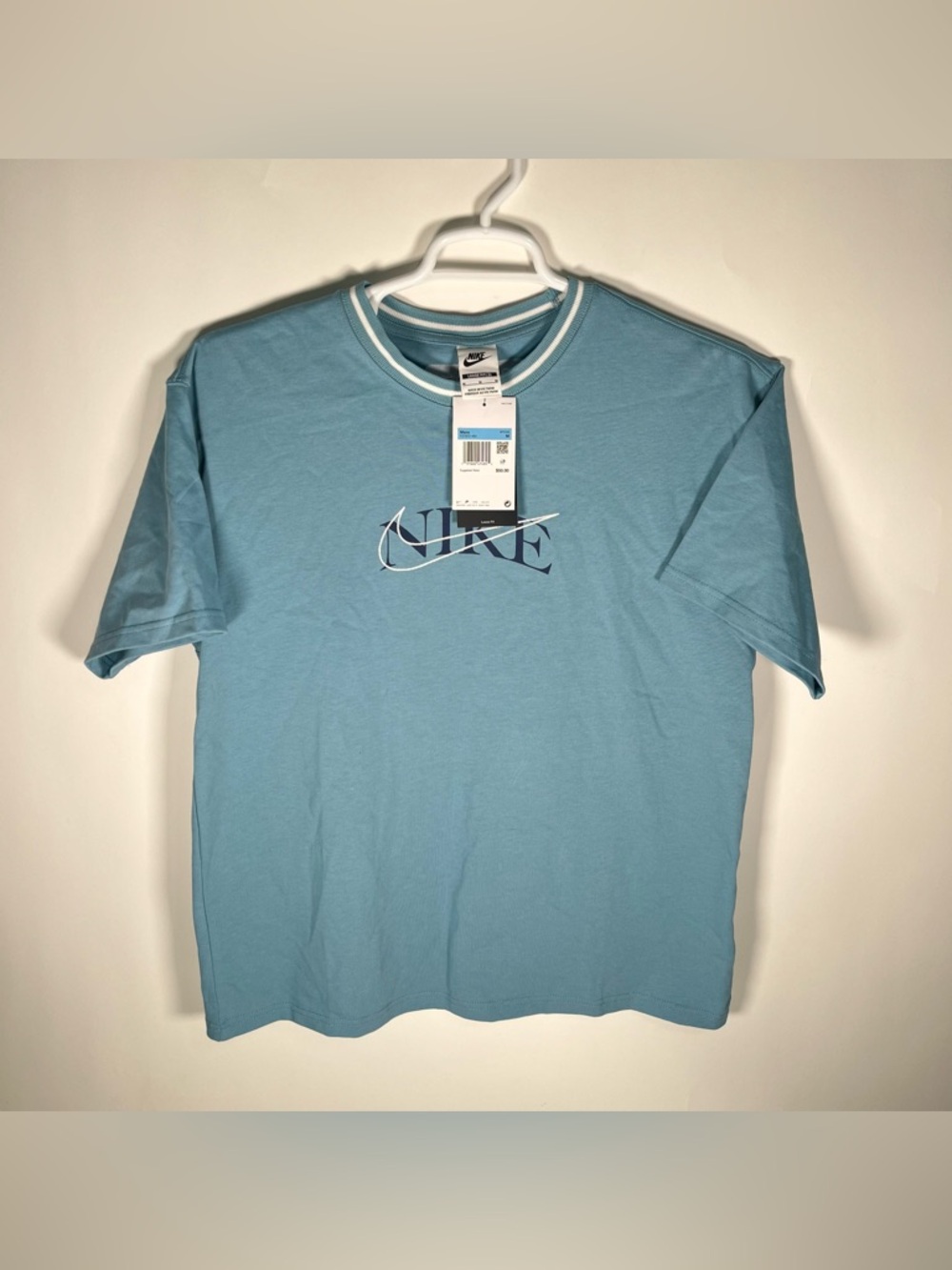 NWT Nike Men’s Sportswear Max90 Stitched Swoosh Denim Turquoise T Shirt Medium